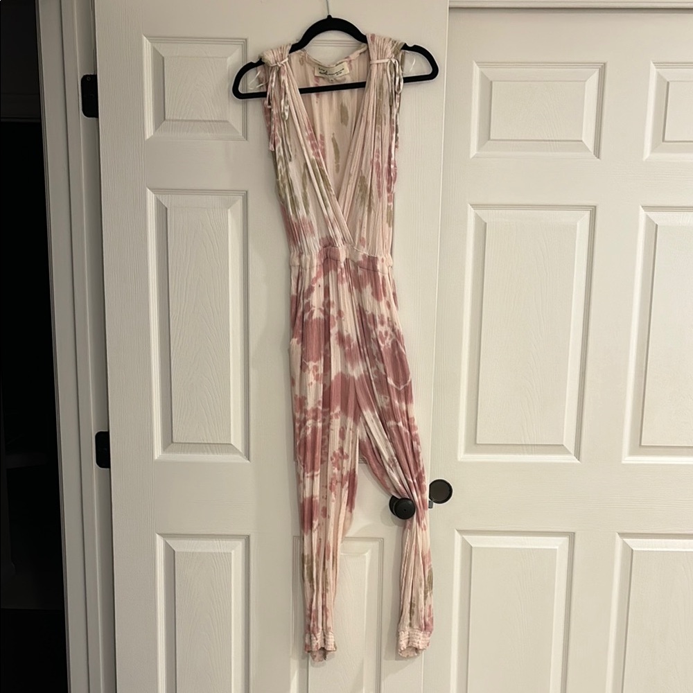 Tie-Dye Jumpsuit in Pink and Cream